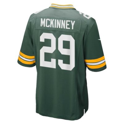 Alternative view of Xavier McKinney 29 Green Bay Packers Super Bowl LIX New Orleans Patch Game Men Jersey - Green