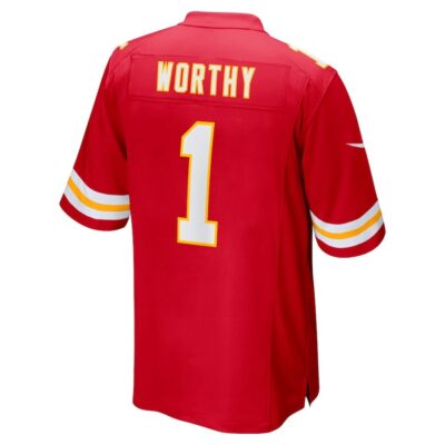 Xavier Worthy #1 Kansas City Chiefs Super Bowl LIX Jersey - Men's - Red - Image 3