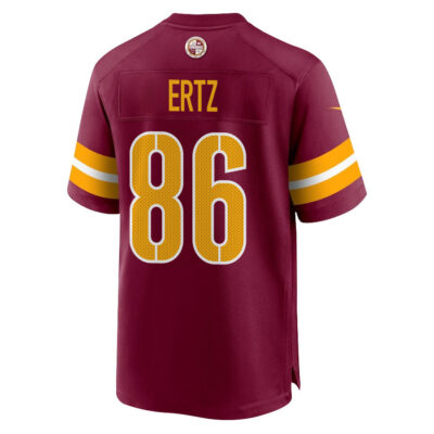 Alternative view of Zach Ertz 86 Washington Commanders Super Bowl LIX New Orleans Patch Game Men Jersey - Burgundy