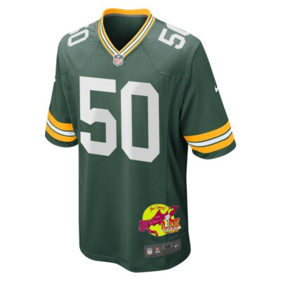 Zach Tom 50 Green Bay Packers Super Bowl LIX New Orleans Patch Game Men Jersey - Green - Image 3