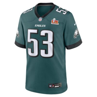 Alternative view of Zack Baun #53 Philadelphia Eagles Super Bowl LIX Youth Jersey - Midnight Green