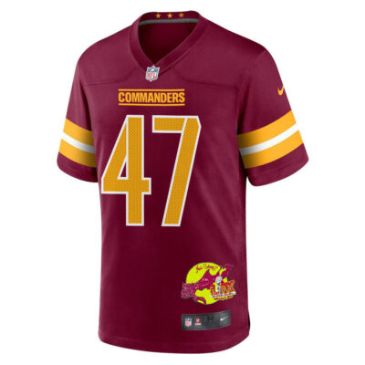 Zane Gonzalez 47 Washington Commanders Super Bowl LIX New Orleans Patch Game Men Jersey - Burgundy - Image 3