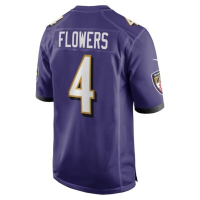 Zay Flowers #4 Baltimore Ravens Super Bowl LIX Jersey - Men's - Purple - Image 3