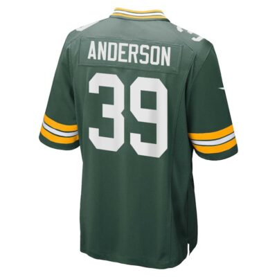 Alternative view of Zayne Anderson 39 Green Bay Packers Super Bowl LIX New Orleans Patch Game Men Jersey - Green