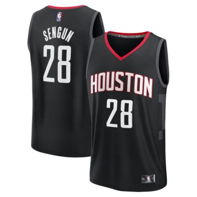 Alperen Sengun Houston Rockets Fast Break Replica Player Jersey - Statement Edition - Black