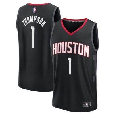 Amen Thompson Houston Rockets Fast Break Replica Player Jersey - Statement Edition - Black