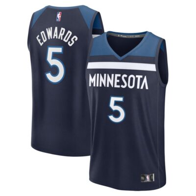 Anthony Edwards Minnesota Timberwolves Fast Break Replica Player Jersey - Icon Edition - Navy