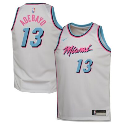 Bam Adebayo Miami Heat Youth 2024/25 Swingman Player Jersey - City Edition - White