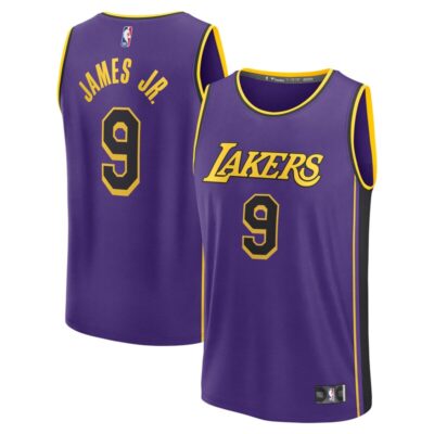 Bronny James Los Angeles Lakers Fast Break Replica Player Jersey - Statement Edition - Purple