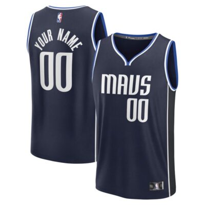Dallas Mavericks Custom Fast Break Jersey - Statement Edition - Navy