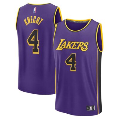 Dalton Knecht Los Angeles Lakers Fast Break Replica Player Jersey - Statement Edition - Purple