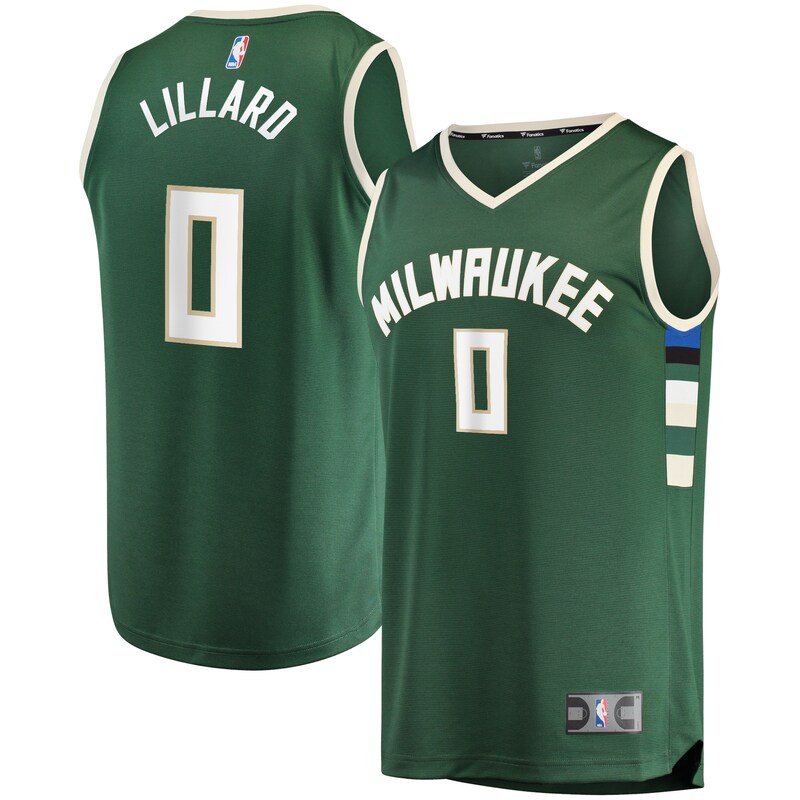 Damian Lillard Milwaukee Bucks Fast Break Replica Jersey - Icon Edition - Hunter Green