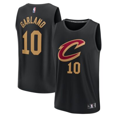 Darius Garland Cleveland Cavaliers Fast Break Replica Player Jersey - Statement Edition - Black