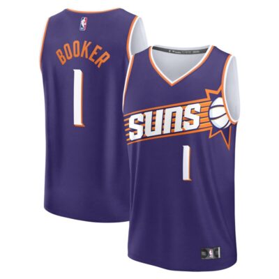 Devin Booker Phoenix Suns Fast Break Replica Player Jersey - Icon Edition - Purple