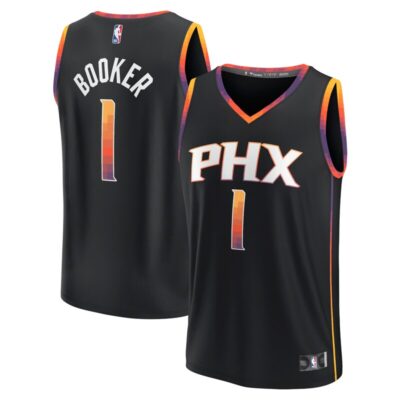 Devin Booker Phoenix Suns Fast Break Replica Player Jersey - Statement Edition - Black