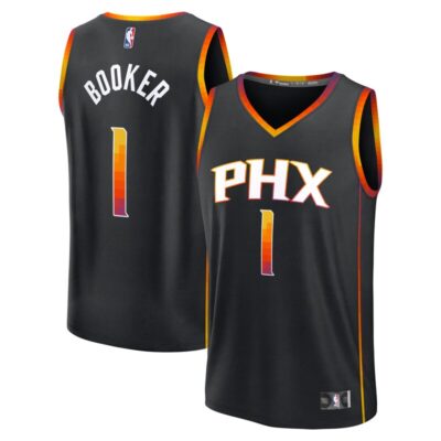 Devin Booker Phoenix Suns Fast Break Replica Player Jersey - Statement Edition - Black