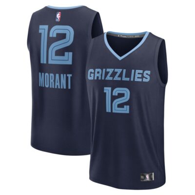 Ja Morant Memphis Grizzlies Fast Break Replica Player Jersey - Icon Edition - Navy