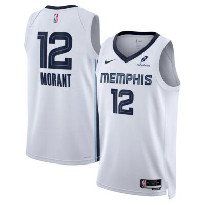 Ja Morant Memphis Grizzlies Unisex Swingman Badge Player Jersey - Association Edition - White