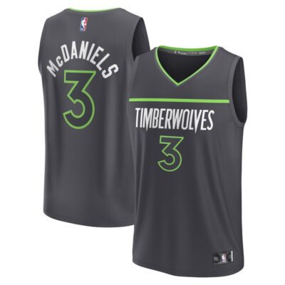 Jaden McDaniels Minnesota Timberwolves Youth Fast Break Replica Player Jersey - Statement Edition - Black