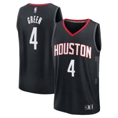 Jalen Green Houston Rockets Fast Break Replica Player Jersey - Statement Edition - Black