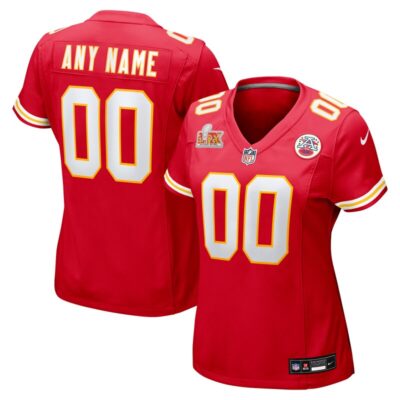 Kansas City Chiefs Women's Super Bowl LIX Custom Game Jersey - Red