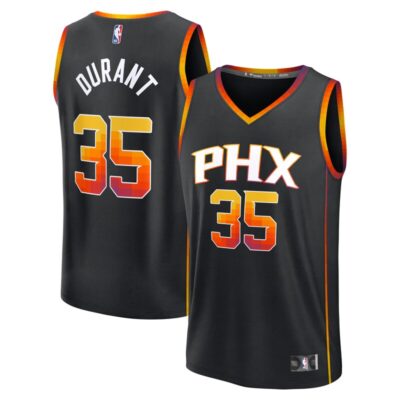 Kevin Durant Phoenix Suns Fast Break Replica Player Jersey - Statement Edition - Black