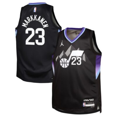 Lauri Markkanen Utah Jazz Youth Swingman Jersey - Statement Edition - Black