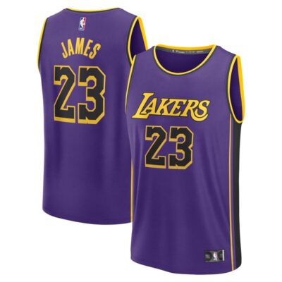 LeBron James Los Angeles Lakers Fast Break Replica Player Jersey - Statement Edition - Purple