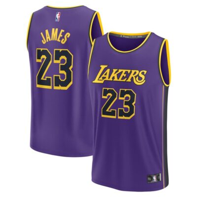 LeBron James Los Angeles Lakers Youth Fast Break Replica Player Jersey - Statement Edition - Purple