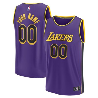 Los Angeles Lakers 2022/23 Fast Break Custom Replica Jersey - Purple - Statement Edition