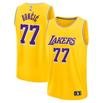 Luka Doncic Los Angeles Lakers Fast Break Replica Player Jersey - Icon Edition - Gold