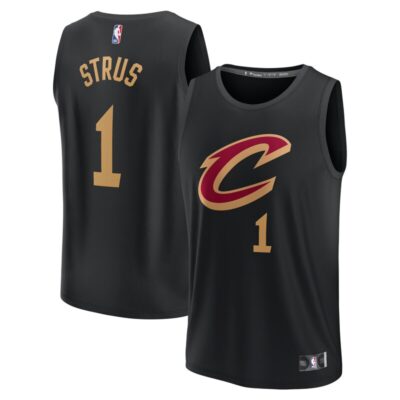 Max Strus Cleveland Cavaliers Youth Fast Break Replica Player Jersey - Statement Edition - Black