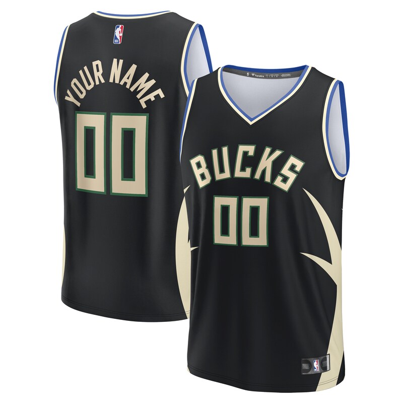 Milwaukee Bucks Custom Fast Break Jersey - Statement Edition - Black