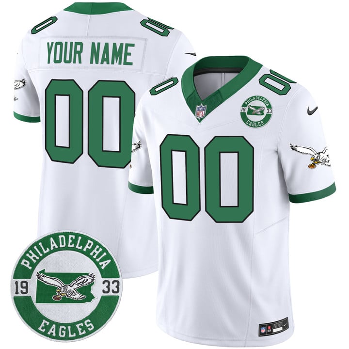 Philadelphia Eagles 2024 Throwback Vapor Limited Custom Jersey - Est. 1933 Patch