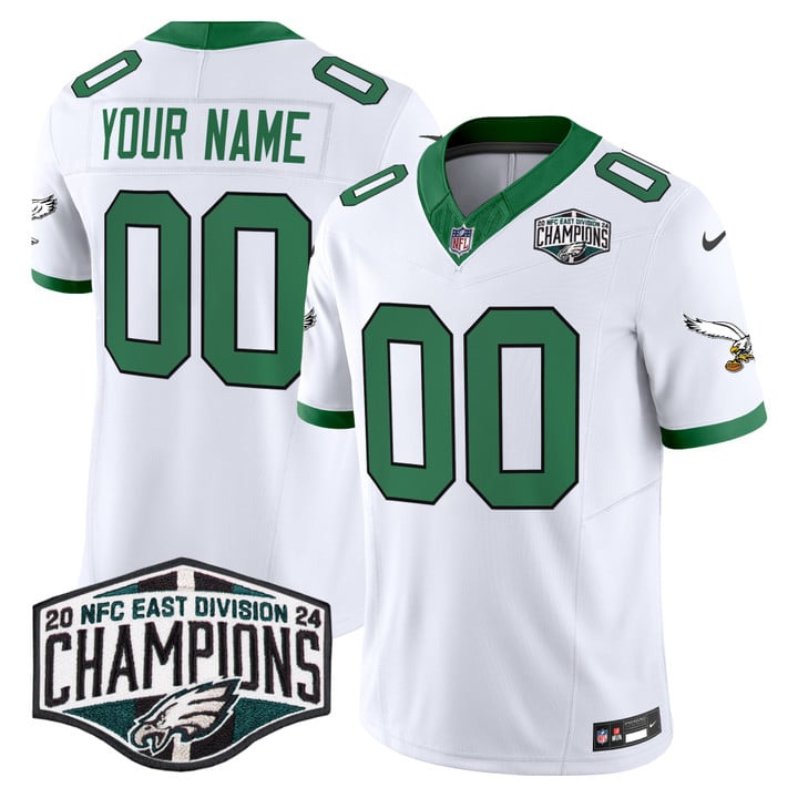 Philadelphia Eagles Kelly Green 2024 NFC East Division Champions Vapor Limited Custom Jersey V2