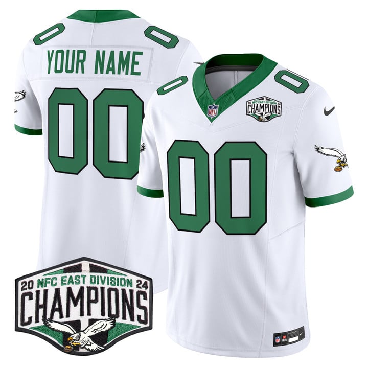 Philadelphia Eagles Kelly Green 2024 NFC East Division Champions Vapor Limited Custom Jersey