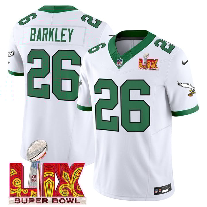 Philadelphia Eagles Kelly Green Super Bowl LIX Patch Vapor Limited Jersey