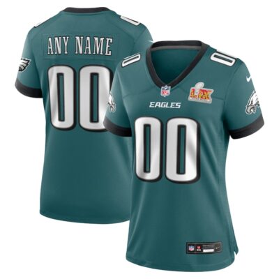 Philadelphia Eagles Women's Super Bowl LIX Custom Game Jersey - Midnight Green