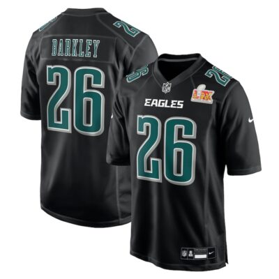 Saquon Barkley Philadelphia Eagles Super Bowl LIX Fashion Game Player Jersey - Carbon Black
