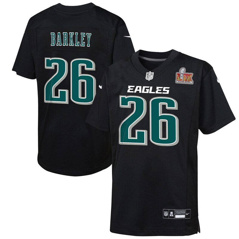 Saquon Barkley Philadelphia Eagles Toddler Super Bowl LIX Patch Fashion Game Player Jersey - Carbon Black