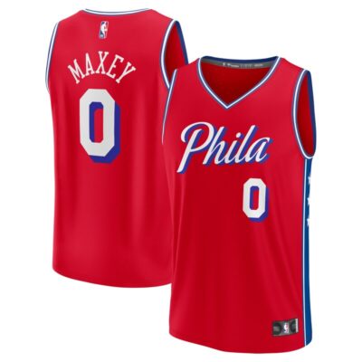Tyrese Maxey Philadelphia 76ers Youth Fast Break Player Jersey - Statement Edition - Red