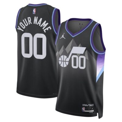 Utah Jazz Unisex 2024/25 Custom Swingman Jersey - Statement Edition - Black