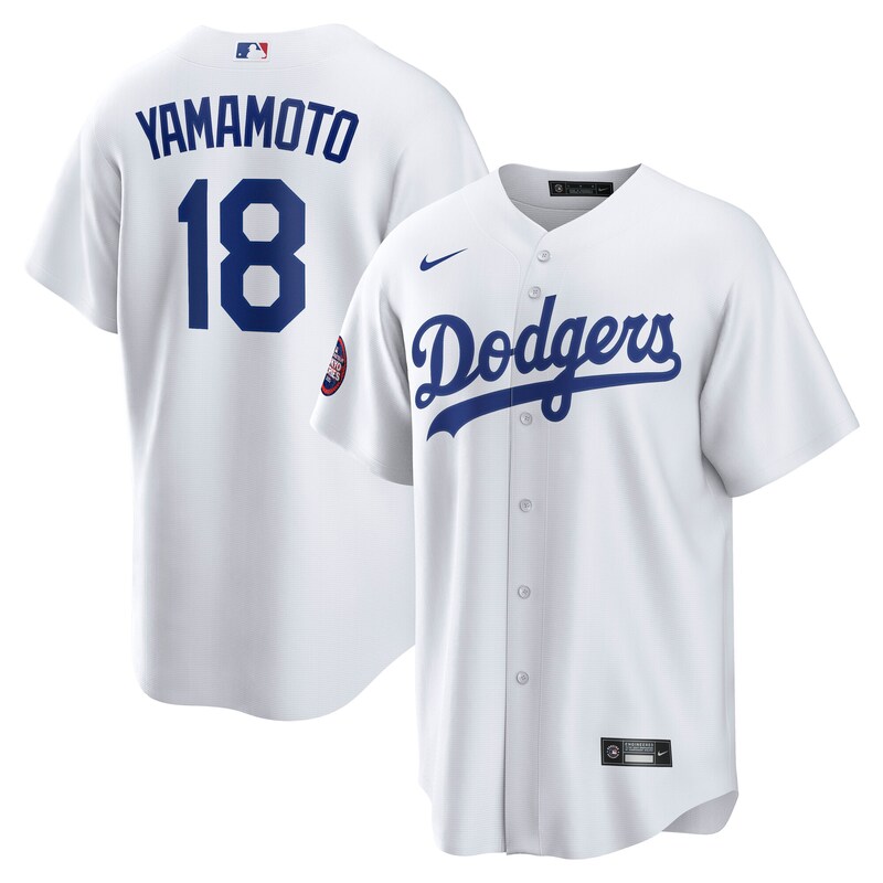 Yoshinobu Yamamoto Los Angeles Dodgers  2025 MLB World Tour: Tokyo Series Home Replica Player Jersey - White