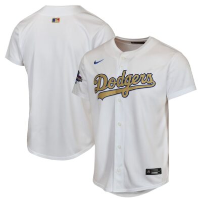 Los Angeles Dodgers Youth 2025 Gold Collection Limited Jersey - White
