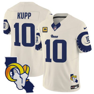 Los Angeles Rams #10 Cooper Kupp Bone 2025 4-Star C Patch F.U.S.E. V2 Limited Football Stitched Jersey