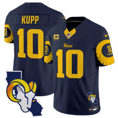Los Angeles Rams #10 Cooper Kupp Navy 2025 4-Star C Patch F.U.S.E. V2 Limited Football Stitched Jersey
