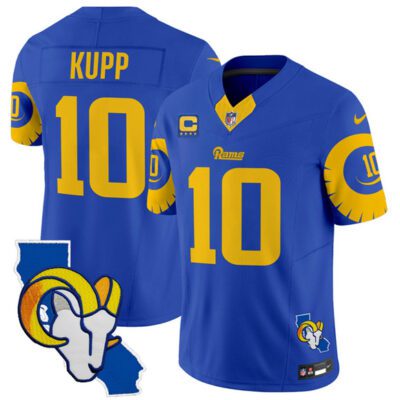 Los Angeles Rams #10 Cooper Kupp Royal 2025 4-Star C Patch F.U.S.E. V2 Limited Football Stitched Jersey