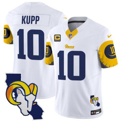 Los Angeles Rams #10 Cooper Kupp White 2025 4-Star C Patch F.U.S.E. V2 Limited Football Stitched Jersey