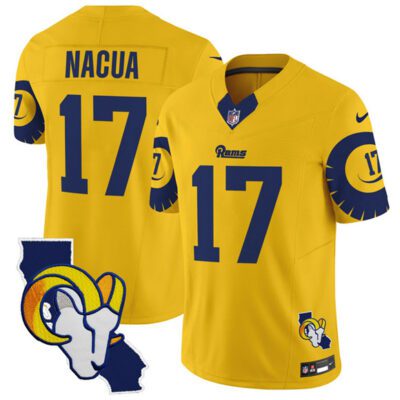 Los Angeles Rams #17 Puka Nacua Gold 2025 F.U.S.E. V2 Limited Football Stitched Jersey