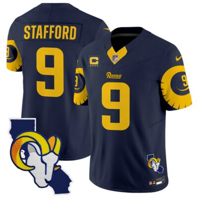 Los Angeles Rams #9 Matthew Stafford Navy 2025 4-Star C Patch F.U.S.E. V2 Limited Football Stitched Jersey